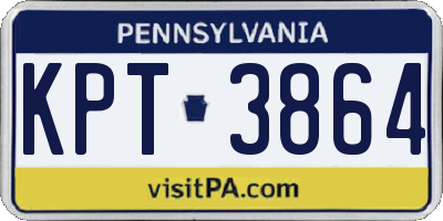 PA license plate KPT3864