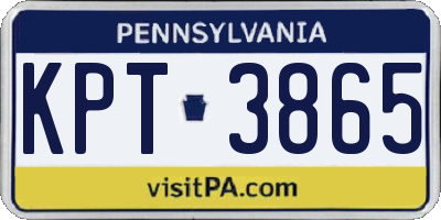 PA license plate KPT3865
