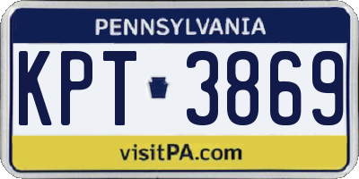 PA license plate KPT3869