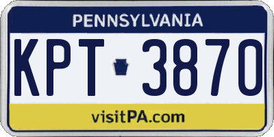 PA license plate KPT3870