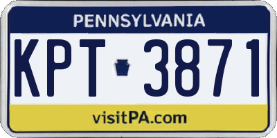 PA license plate KPT3871