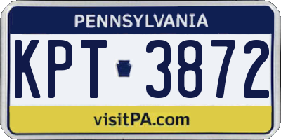 PA license plate KPT3872