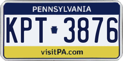 PA license plate KPT3876