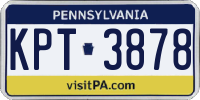 PA license plate KPT3878