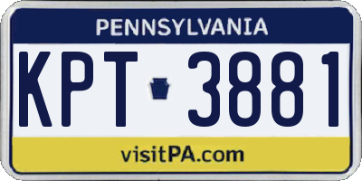 PA license plate KPT3881