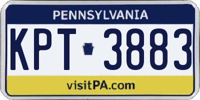 PA license plate KPT3883