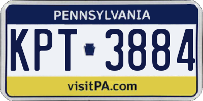 PA license plate KPT3884