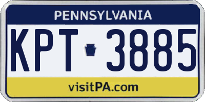 PA license plate KPT3885