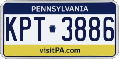 PA license plate KPT3886
