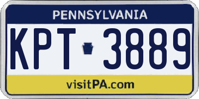 PA license plate KPT3889