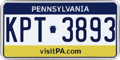 PA license plate KPT3893