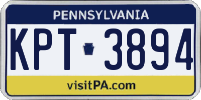 PA license plate KPT3894