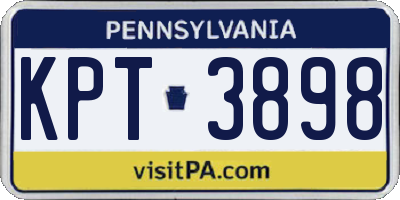 PA license plate KPT3898