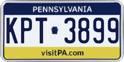 PA license plate KPT3899