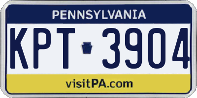 PA license plate KPT3904