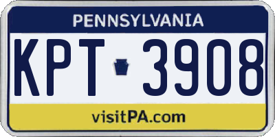 PA license plate KPT3908