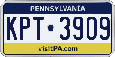PA license plate KPT3909