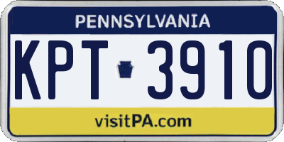 PA license plate KPT3910