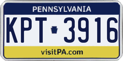 PA license plate KPT3916