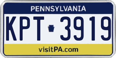 PA license plate KPT3919