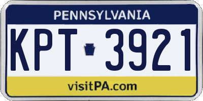 PA license plate KPT3921