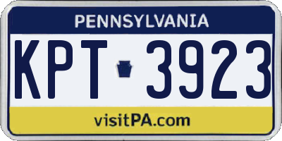 PA license plate KPT3923