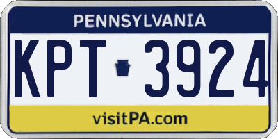 PA license plate KPT3924