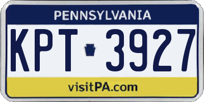 PA license plate KPT3927