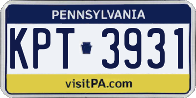 PA license plate KPT3931