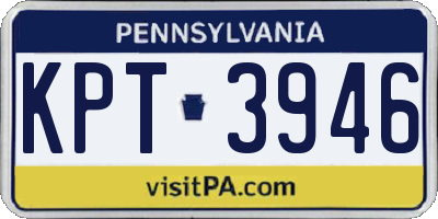 PA license plate KPT3946