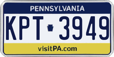 PA license plate KPT3949