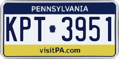 PA license plate KPT3951