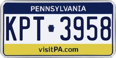 PA license plate KPT3958