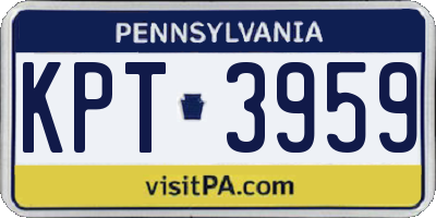 PA license plate KPT3959