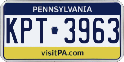PA license plate KPT3963