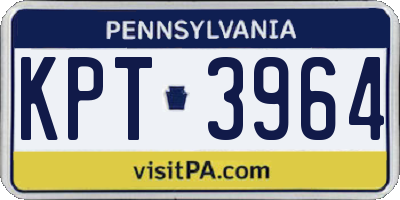 PA license plate KPT3964