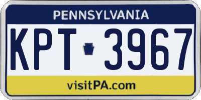 PA license plate KPT3967