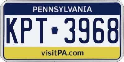 PA license plate KPT3968
