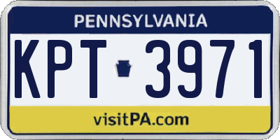 PA license plate KPT3971