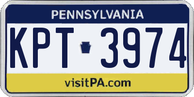 PA license plate KPT3974