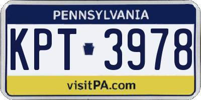 PA license plate KPT3978