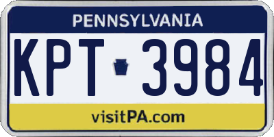 PA license plate KPT3984