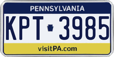 PA license plate KPT3985