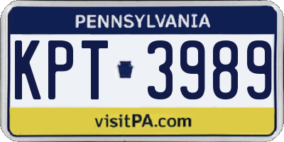 PA license plate KPT3989