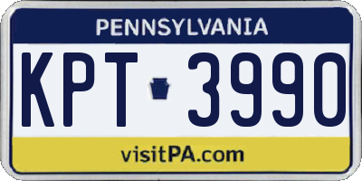 PA license plate KPT3990