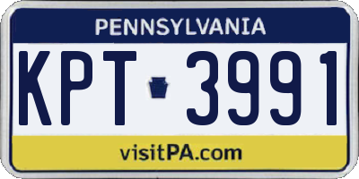 PA license plate KPT3991