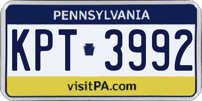 PA license plate KPT3992