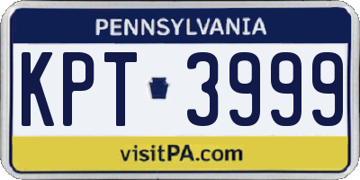 PA license plate KPT3999