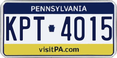 PA license plate KPT4015