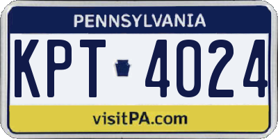 PA license plate KPT4024